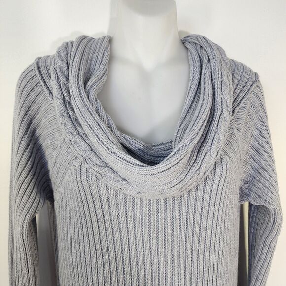 Michael Michael Kors Women Sweater Medium Pullover Off Shoulder Cowl Neck Ribbed - Picture 3 of 12